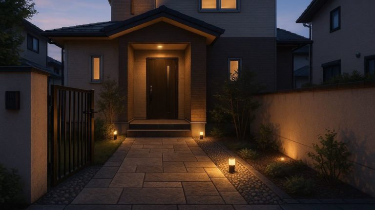 大田区の戸建て外構に施工された玄関アプローチのイメージ