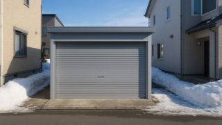 小樽市の住宅に施工された車庫ガレージのイメージ