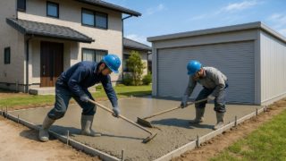 大津市の住宅に施工された車庫ガレージのイメージ