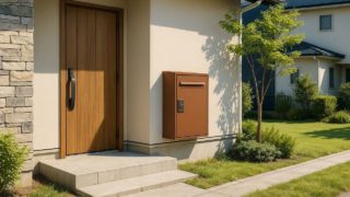 小山市の戸建て外構に施工された宅配ボックスのイメージ