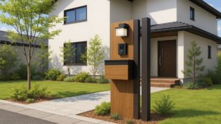 【小山市】門柱の費用相場|実際に施工した人の体験談 小山市の戸建て外構に施工された門柱のイメージ