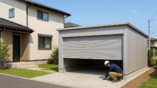 【相模原市】車庫ガレージの費用相場はいくら?|本体+工事費の目安 相模原市の住宅に施工された車庫ガレージのイメージ