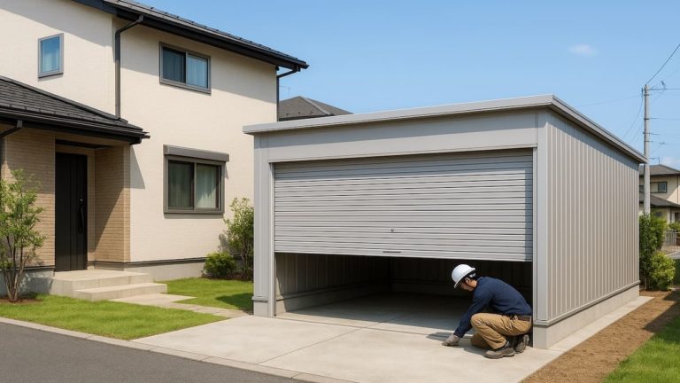 相模原市の住宅に施工された車庫ガレージのイメージ