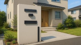 相模原市の戸建て外構に施工された門柱のイメージ