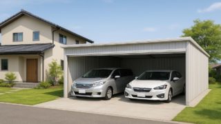 西条市の住宅に施工された車庫ガレージのイメージ