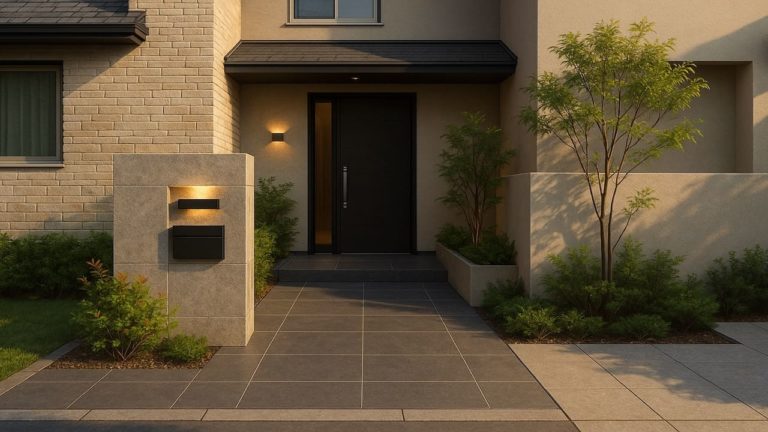 埼玉県の戸建て外構に施工された玄関アプローチのイメージ