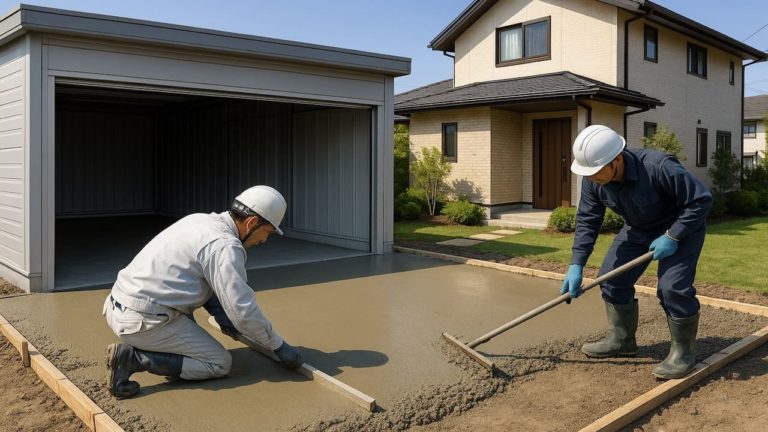 坂戸市の住宅に施工された車庫ガレージのイメージ