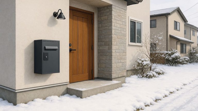 坂井市の戸建て外構に施工された宅配ボックスのイメージ