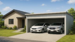 坂井市の住宅に施工された車庫ガレージのイメージ