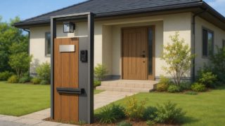 坂井市の戸建て外構に施工された門柱のイメージ