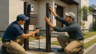 堺市の戸建て外構に施工された門柱のイメージ