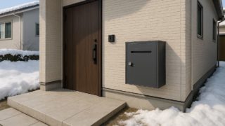 佐久市の戸建て外構に施工された宅配ボックスのイメージ