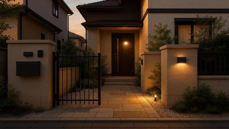 三田市の戸建て外構に施工された玄関アプローチのイメージ