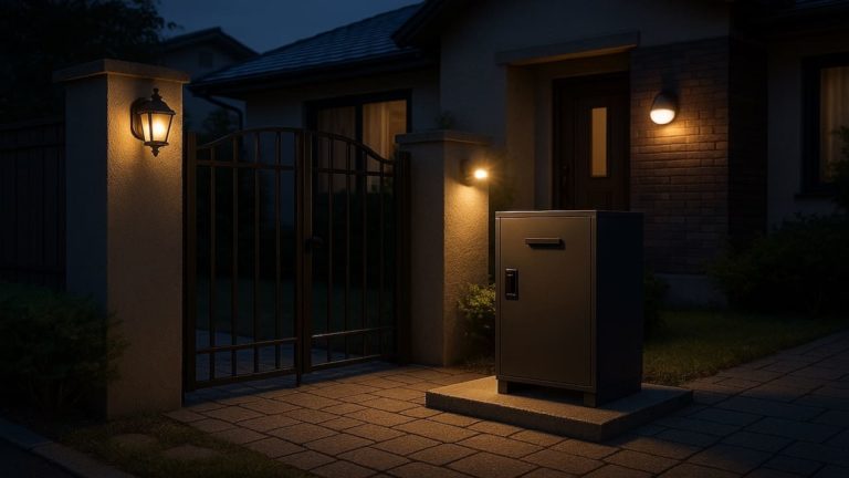 三田市の戸建て外構に施工された宅配ボックスのイメージ