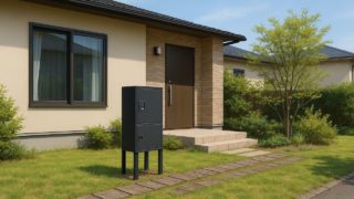 佐野市の戸建て外構に施工された宅配ボックスのイメージ