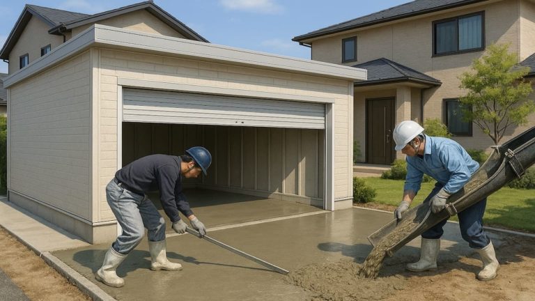 狭山市の住宅に施工された車庫ガレージのイメージ
