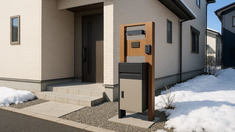 仙台市の戸建て外構に施工された宅配ボックスのイメージ