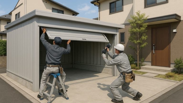 世田谷区の住宅に施工された車庫ガレージのイメージ