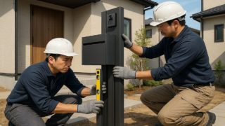 世田谷区の戸建て外構に施工された門柱のイメージ