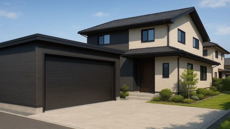 島田市の住宅に施工された車庫ガレージのイメージ