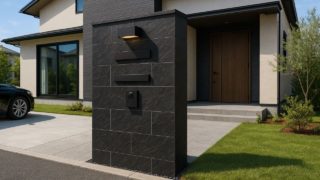 島田市の戸建て外構に施工された門柱のイメージ