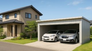 下関市の住宅に施工された車庫ガレージのイメージ