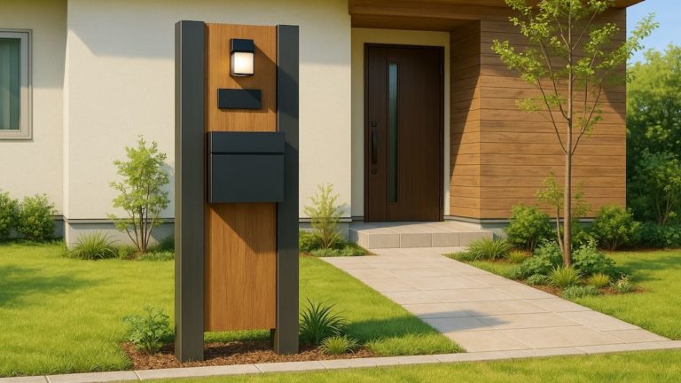 静岡県の戸建て外構に施工された門柱のイメージ