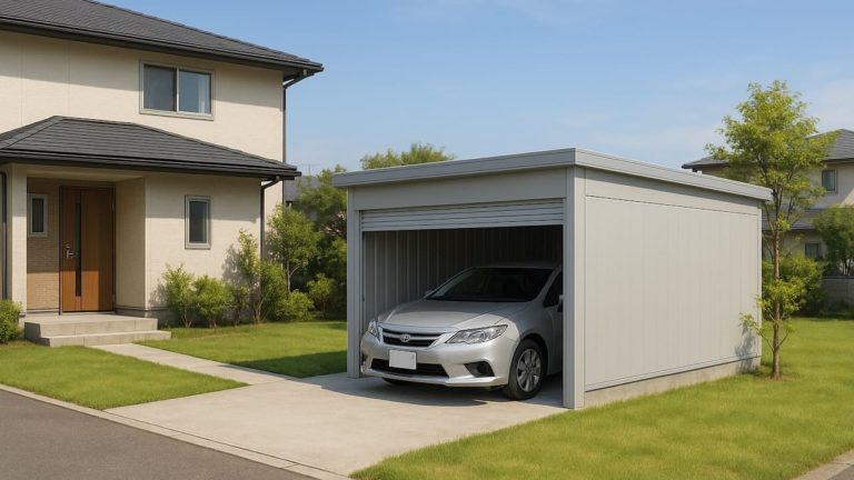 湘南の住宅に施工された車庫ガレージのイメージ