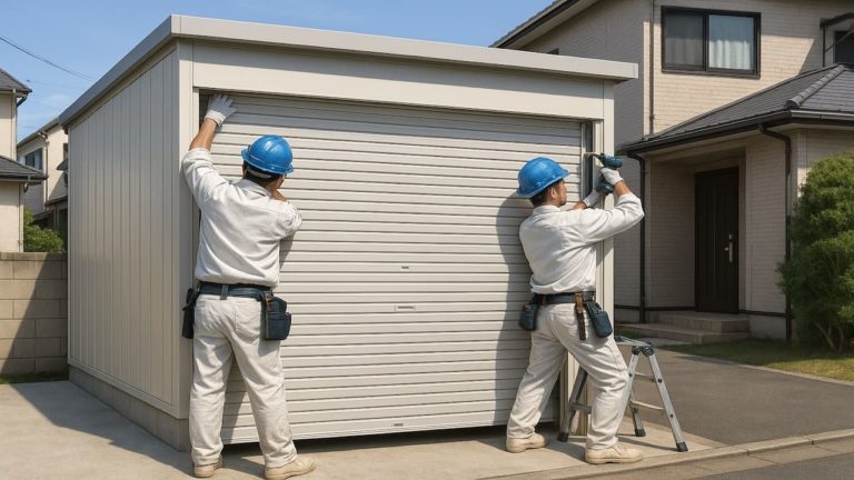 杉並区の住宅に施工された車庫ガレージのイメージ