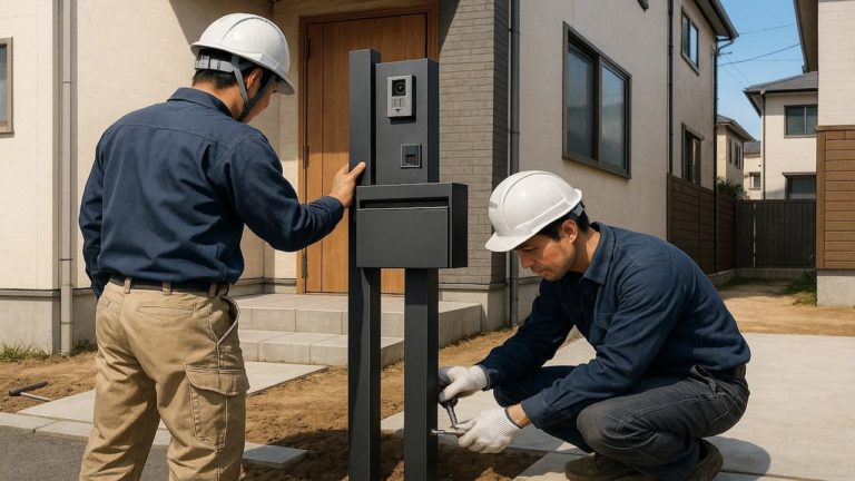 杉並区の戸建て外構に施工された門柱のイメージ