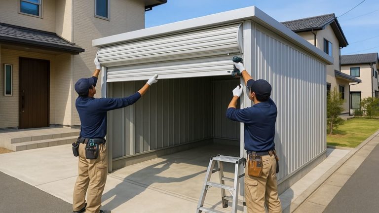 吹田市の住宅に施工された車庫ガレージのイメージ