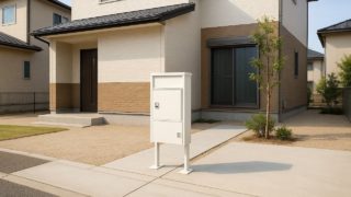 鈴鹿市の戸建て外構に施工された宅配ボックスのイメージ