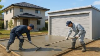 鈴鹿市の住宅に施工された車庫ガレージのイメージ