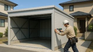 立川市の住宅に施工された車庫ガレージのイメージ