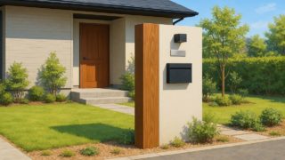 【多治見市】門柱工事の費用ライン|知らないと損する3つの要素 多治見市の戸建て外構に施工された門柱のイメージ