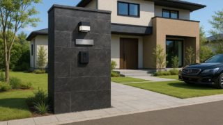 高浜市の戸建て外構に施工された門柱のイメージ