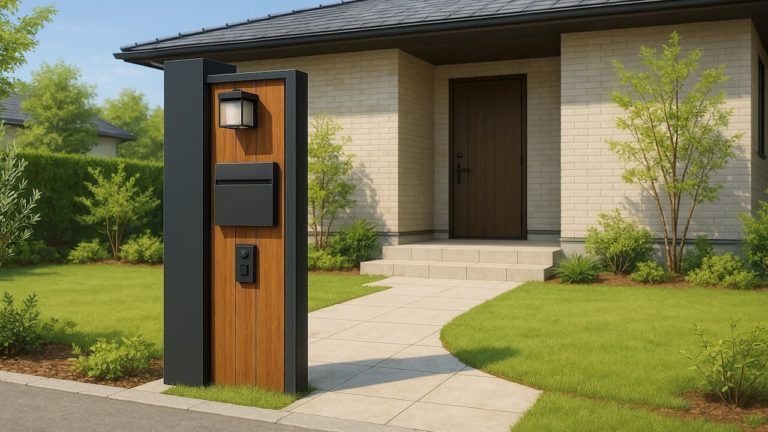 高松市の戸建て外構に施工された門柱のイメージ