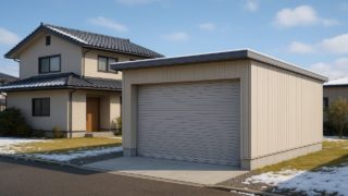 高岡市の住宅に施工された車庫ガレージのイメージ