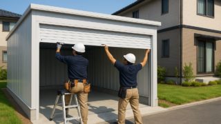 高槻市の住宅に施工された車庫ガレージのイメージ