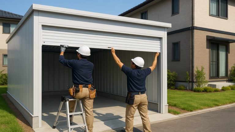 高槻市の住宅に施工された車庫ガレージのイメージ
