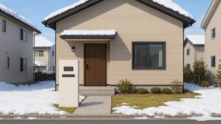 【滝沢市】門柱の価格帯|家の雰囲気を変えるデザイン選び 滝沢市の戸建て外構に施工された門柱のイメージ