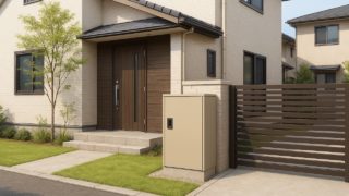 【多摩市】宅配ボックスの費用比較|コスパ重視のモデル選び 多摩市の戸建て外構に施工された宅配ボックスのイメージ