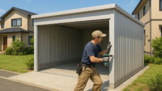 多摩市の住宅に施工された車庫ガレージのイメージ