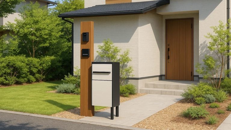 田辺市の戸建て外構に施工された宅配ボックスのイメージ