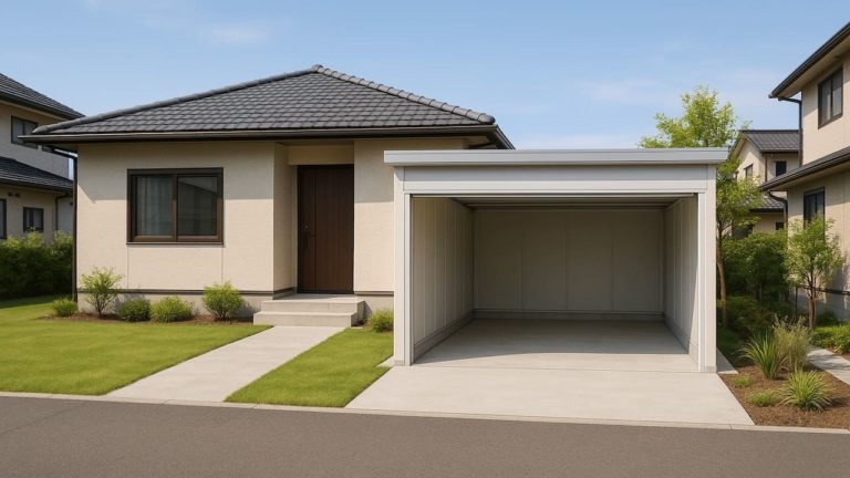 田辺市の住宅に施工された車庫ガレージのイメージ