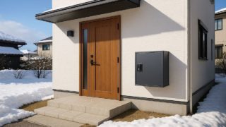 【天童市】宅配ボックスの費用相場|おしゃれに仕上げる玄関づくり 天童市の戸建て外構に施工された宅配ボックスのイメージ
