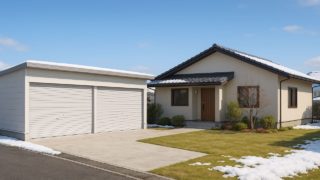 【天童市】車庫ガレージ費用と外観UP|見た目を格上げする方法 天童市の住宅に施工された車庫ガレージのイメージ