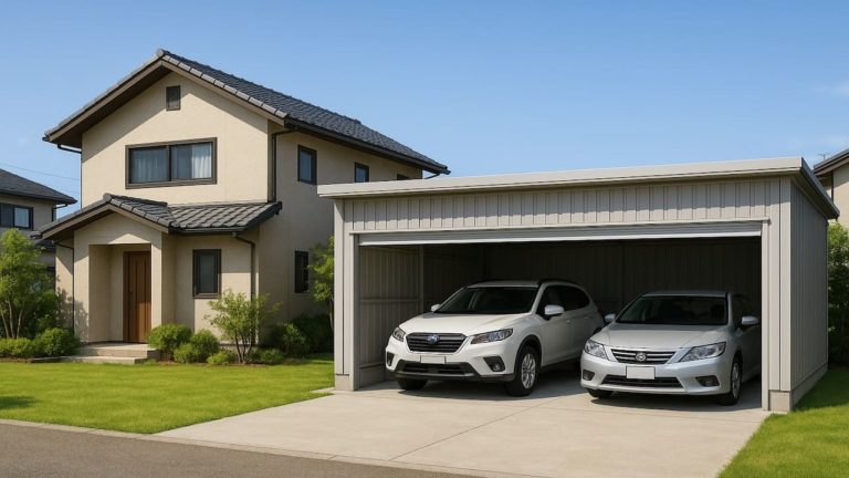 栃木県の住宅に施工された車庫ガレージのイメージ