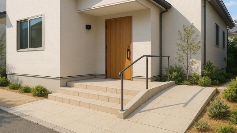 戸田市の戸建て外構に施工された玄関アプローチのイメージ