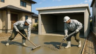 戸田市の住宅に施工された車庫ガレージのイメージ